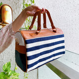 STRIPED MINI DUFFLE SLING