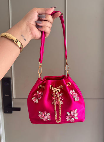 SATIN BUCKET BAGS