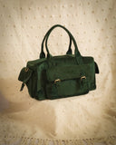 SUEDE TRAVEL DUFFLE BAG