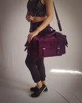 SUEDE TRAVEL DUFFLE BAG