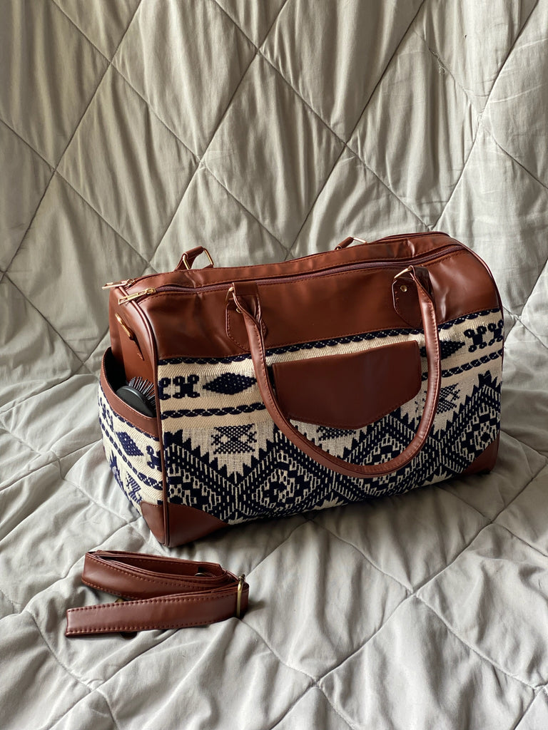 Jacquard Double Partition Traditional Handbag